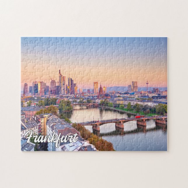 Sunset Over Frankfurt, Deutschland Puzzle (Horizontal)