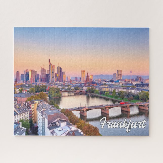 Sunset Over Frankfurt, Deutschland Puzzle (Horizontal)