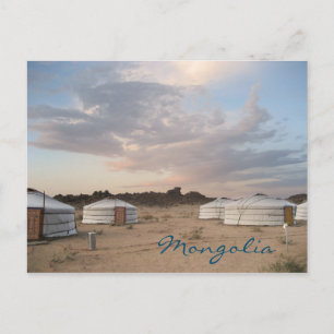 Sunset over ger camp in Mongolei Postkarte