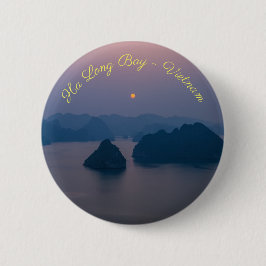 Sunset over Halong Bay - Vietnam, Asien Button