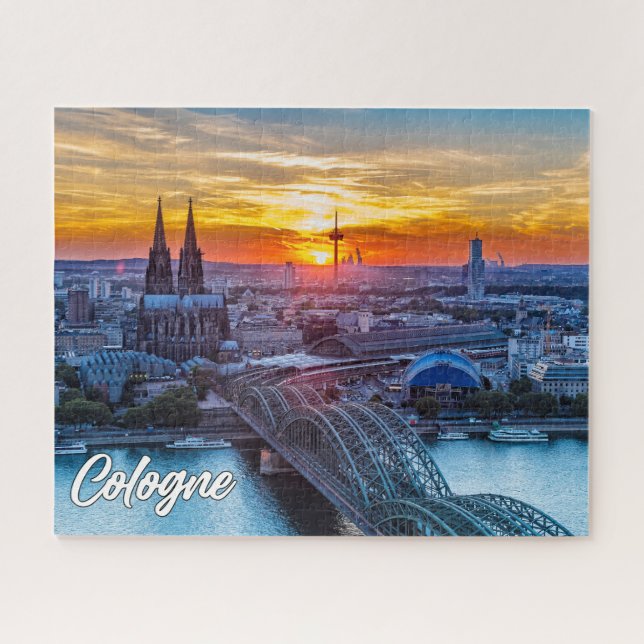 Sunset Over Köln, Deutschland Puzzle (Horizontal)