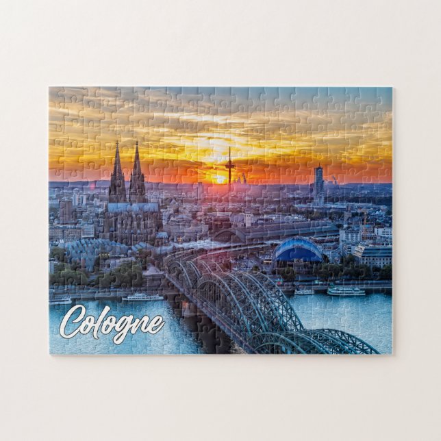 Sunset Over Köln, Deutschland Puzzle (Horizontal)