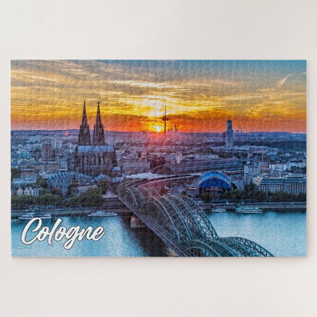 Sunset Over Köln, Deutschland Puzzle (Horizontal)