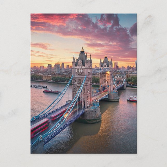 Sunset over London Postkarte (Vorderseite)