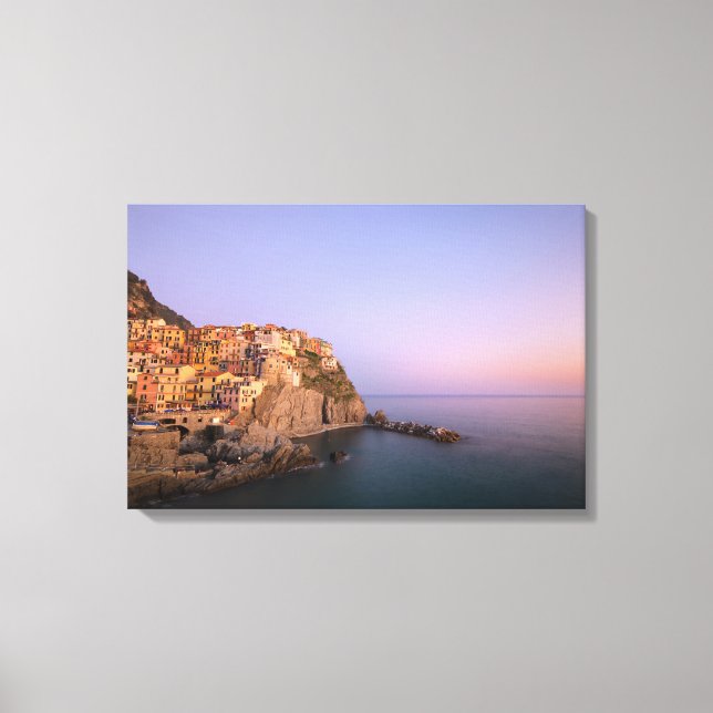 Sunset over Manarola village Leinwanddruck (Vorderseite)