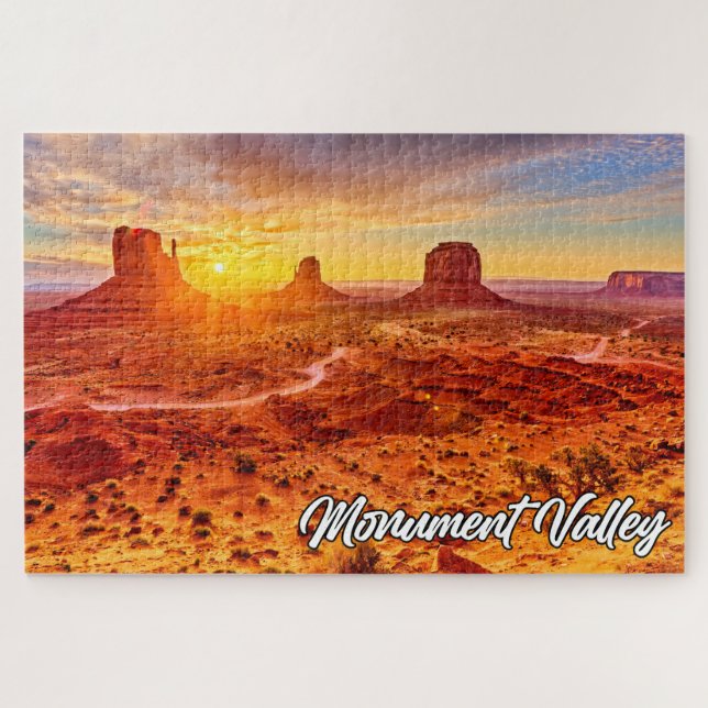 Sunset Over Monument Valley, Arizona, USA Puzzle (Horizontal)