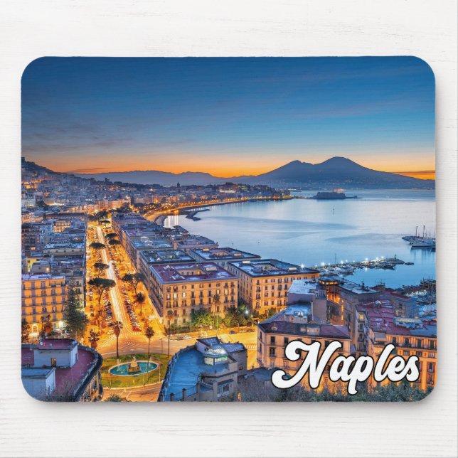 Sunset Over Neapel, Italien Mousepad (Vorne)