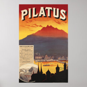 Sunset over Pilatus, Switzerland Poster
