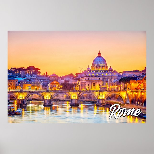 Sunset Over Rome, Italien Poster (Vorne)