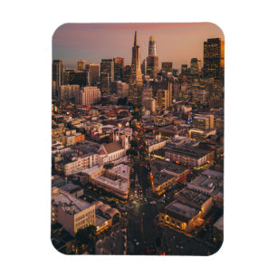 Sunset Over San Francisco Financial District Magnet