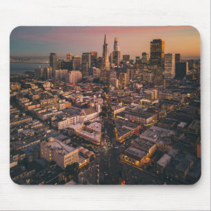Sunset Over San Francisco Financial District Mousepad