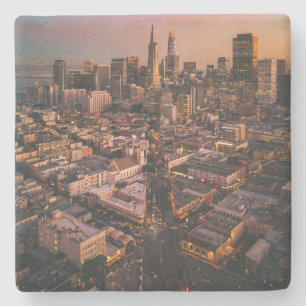 Sunset Over San Francisco Financial District Steinuntersetzer