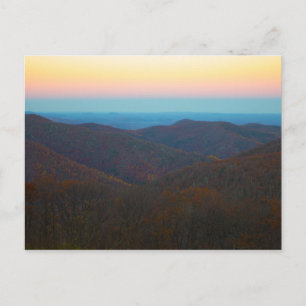 Sunset Over Shenandoah National Park, Virginia Postkarte