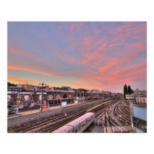 Sunset Over Spittelau, Wien Österreich Poster