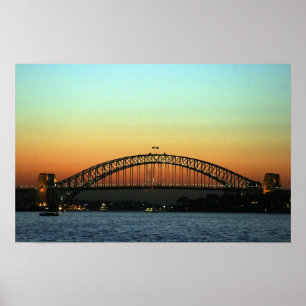 Sunset over Sydney Harbour Bridge, Australien Poster