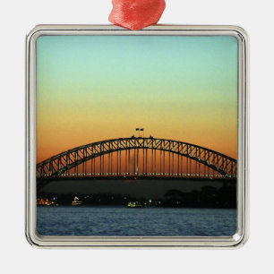 Sunset over Sydney Harbour Bridge, Australien Silbernes Ornament