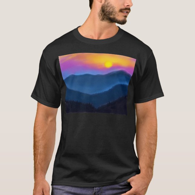 Sunset Over The Smokey Mountains Active T-Shirt (Vorderseite)