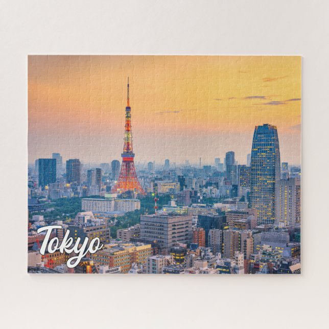 Sunset Over Tokio, Japan Puzzle (Horizontal)