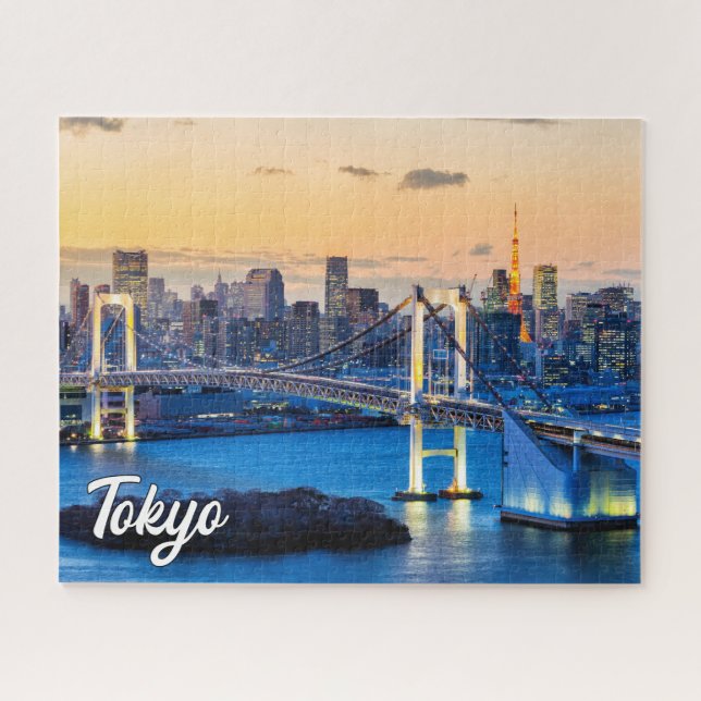 Sunset Over Tokio, Japan Puzzle (Horizontal)