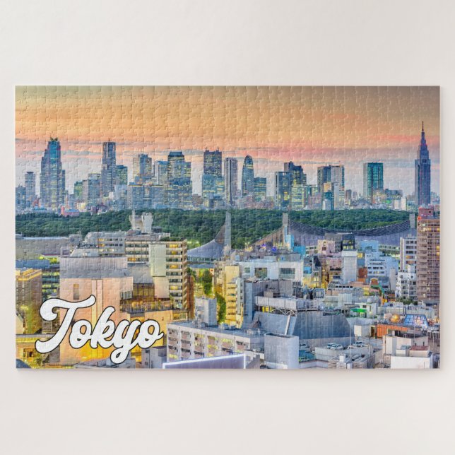 Sunset Over Tokio, Japan Puzzle (Horizontal)