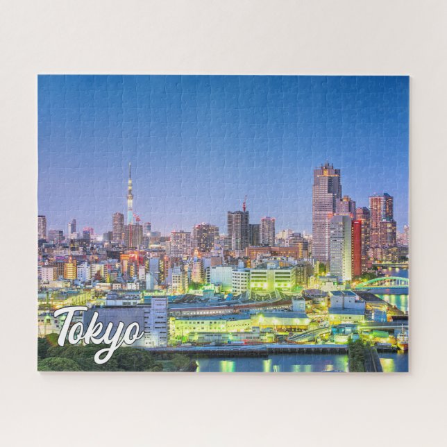 Sunset Over Tokio, Japan Puzzle (Horizontal)