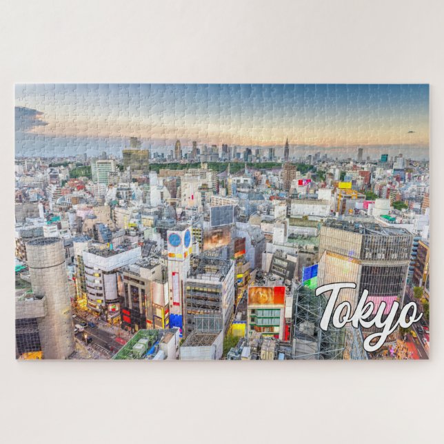 Sunset Over Tokio, Japan Puzzle (Horizontal)