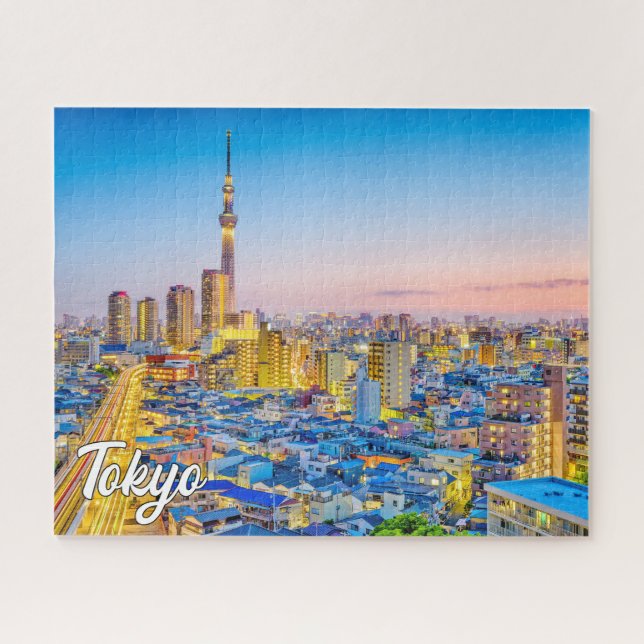 Sunset Over Tokio, Japan Puzzle (Horizontal)