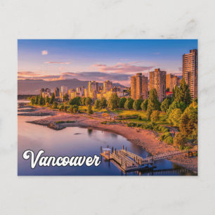 Sunset Over Vancouver, British Columbia Postkarte