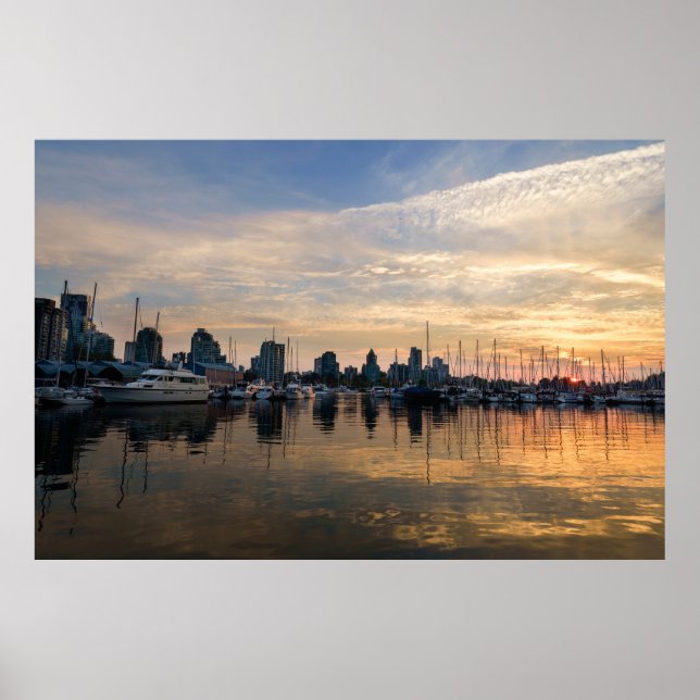 Sunset over Vancouver Skyline Poster (Vorne)