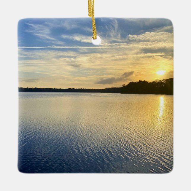 Sunset Over Wildcat Lake Keramikornament (Vorderseite)