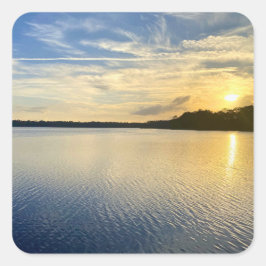 Sunset Over Wildcat Lake Quadratischer Aufkleber