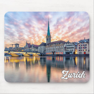 Sunset Over Zürich, Schweiz Mousepad