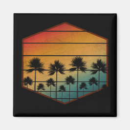 SUNSET PALM BÄUME SOMMER MAGNET