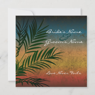 Sunset Palm Tree Branch Hochzeitseinladungen Einladung