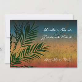 Sunset Palm Tree Branch Wedding Einladungen 12x18