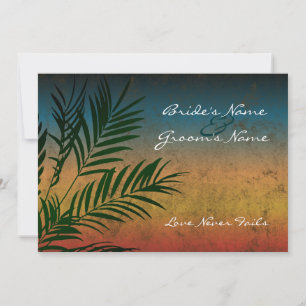 Sunset Palm Tree Branch Wedding Einladungen 12x18