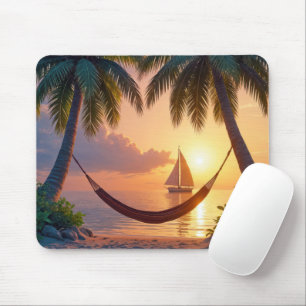 Sunset Paradise Hammock Mousepad