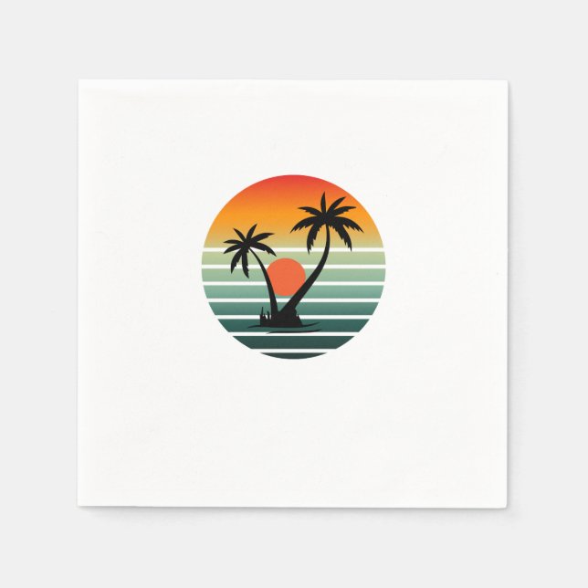 Sunset Paradise - Tropical Beach Vibes Serviette (Vorderseite)
