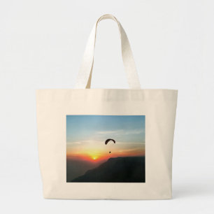 Sunset Paraglide Wanderlust Extreme Sportart Jumbo Stoffbeutel