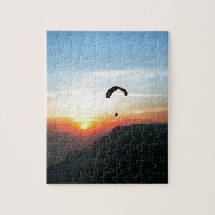 Sunset Paraglide Wanderlust Extreme Sportart Puzzle