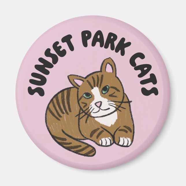 Sunset Park Cats | Magnet | Lenny Rescue Cat Cute  (Vorne)