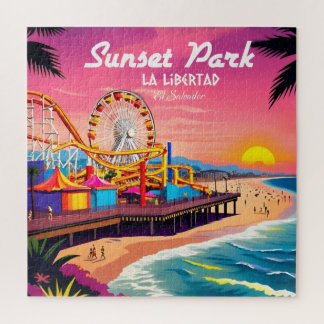 Sunset Park El Salvador Reise Vintage Retro Puzzle