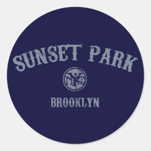 Sunset Park Runder Aufkleber