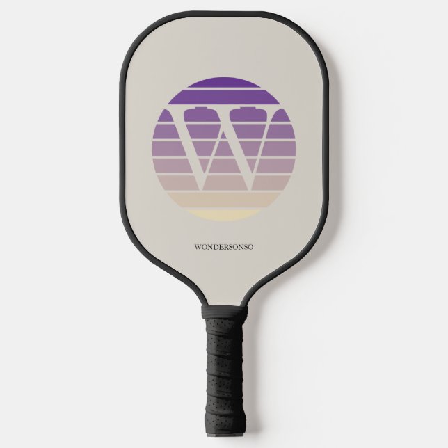 Sunset Pastel Monogram Personalized Pickleball Schläger (Vorderseite)