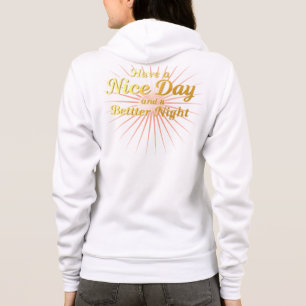 Sunset Peace Wear: Better Night Gold Schrift Achem Hoodie
