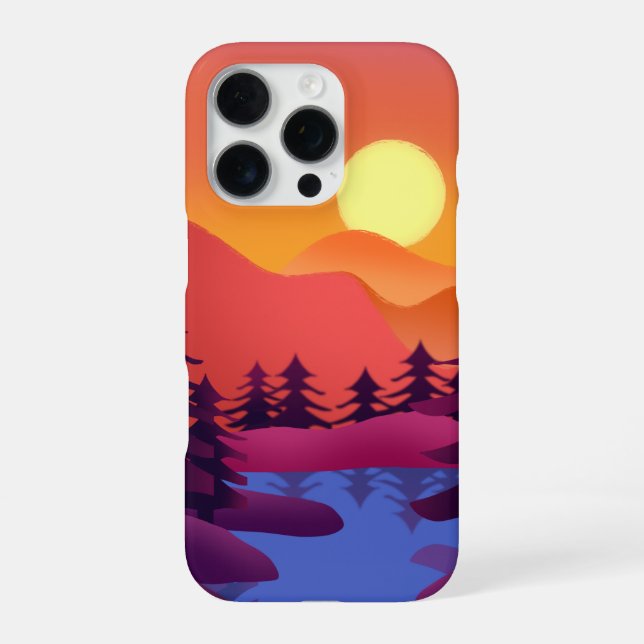 Sunset Peaks – iPhone 16 Pro Hülle (Rückseite)