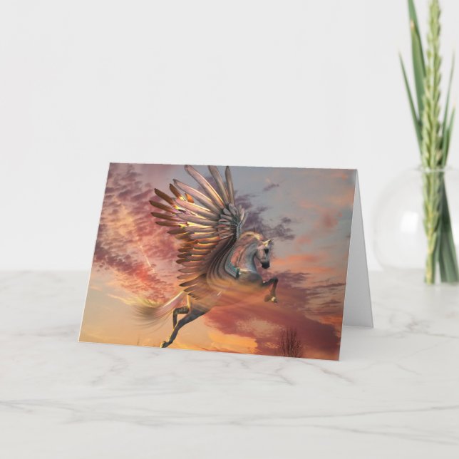 Sunset Pegasus Card 5" x 7" Std., Umschlag inkl. Karte (Vorderseite)