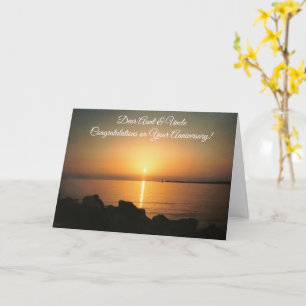 Sunset Personalised Aunt Uncle Wedding Anniversary Karte