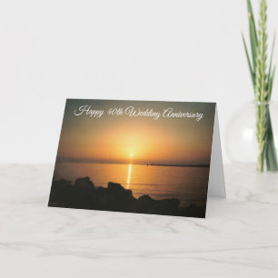 Sunset Personalisiert 40. Hochzeitstag Karte