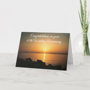 Sunset Personalisiert 65. Hochzeitstag Karte